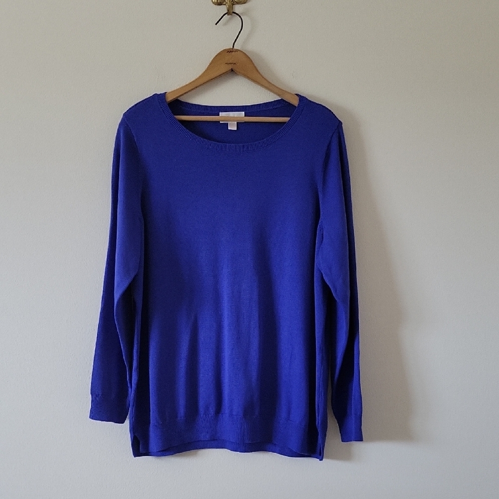 Belle by Kim Gravel Indigo "Can't Stop Wearing It" Sweater Size XL‎